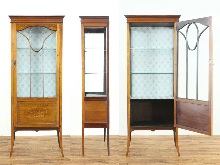 1910年頃 イギリスアンティーク エドワーディアン ショーケース 80615