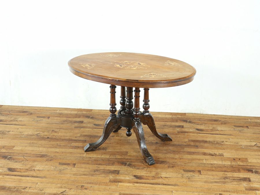 インレイの美しい 1910年頃 イギリスアンティーク サイドテーブル 80863