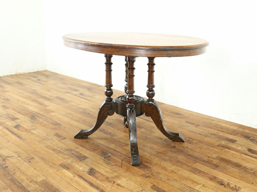 インレイの美しい 1910年頃 イギリスアンティーク サイドテーブル 80863