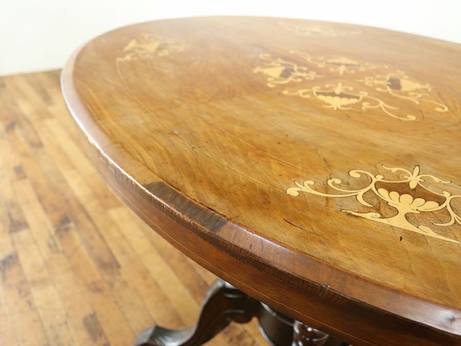 インレイの美しい 1910年頃 イギリスアンティーク サイドテーブル 80863