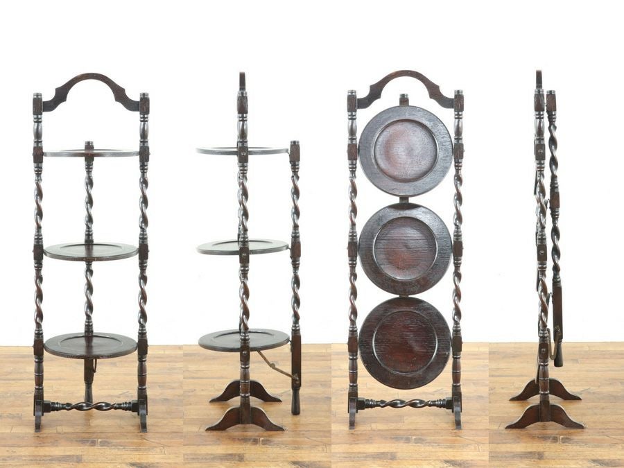 丹念に造りこまれた 細く美しいツイスト、ケーキスタンド 80810b