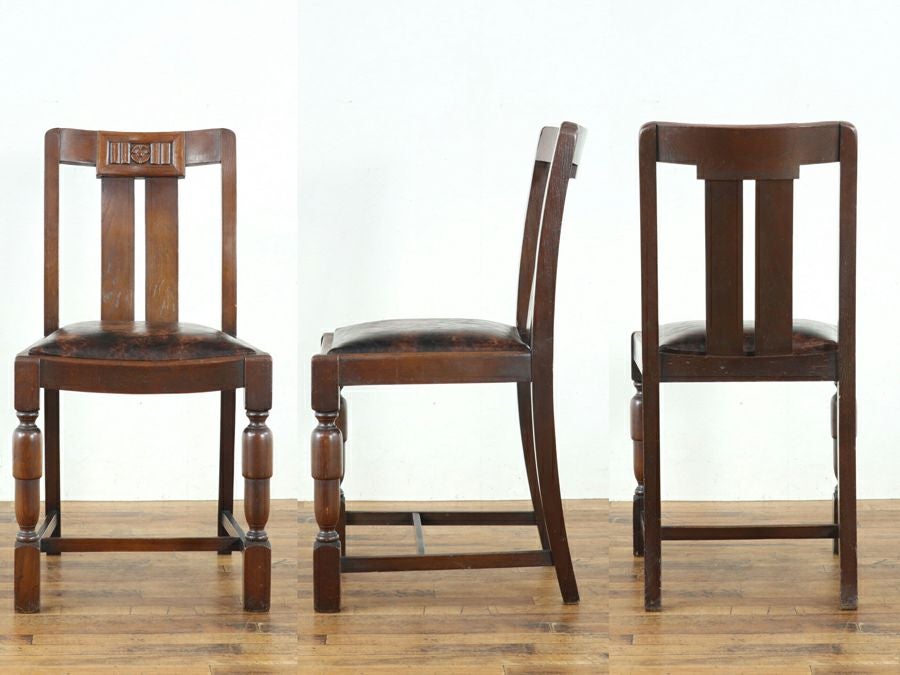 座面張替済 アールデコ ダイニングチェア 80572<br>在庫4脚