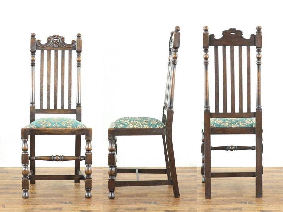 座面生地張替済 ハイバック ダイニングチェア 80560<br>在庫4脚