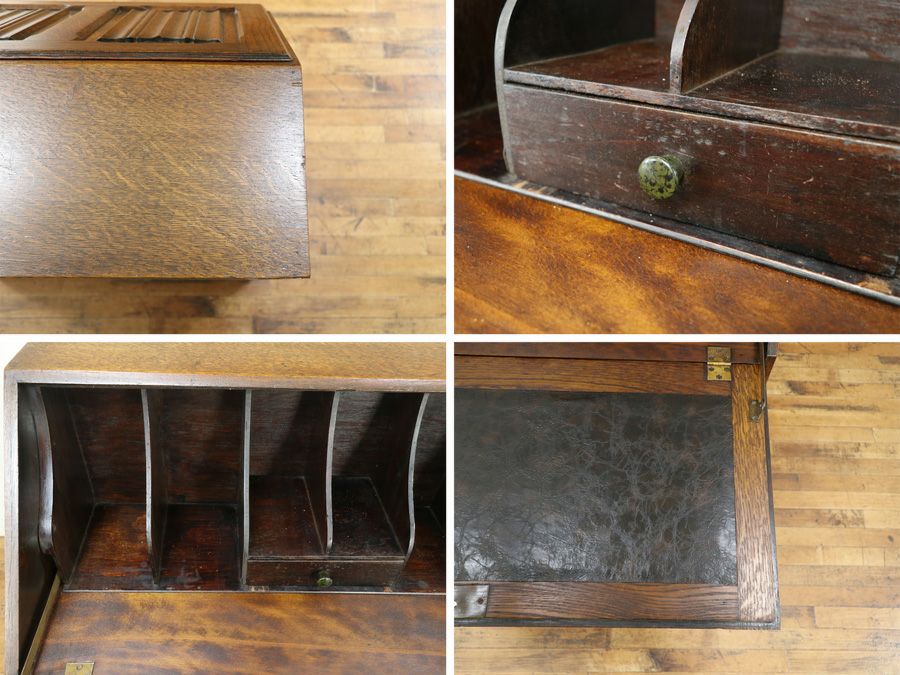 扉を開けるとデスクに早変わりする収納家具 イギリスライティングビューロー 80827