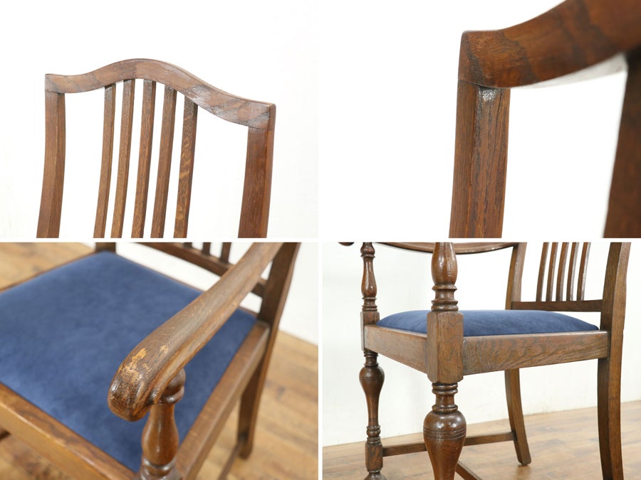 座面生地張替済み イギリスアンティーク アームチェア 80501a