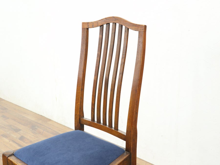 座面生地張替済み イギリスアンティーク ダイニングチェア 80501b<br>在庫４脚