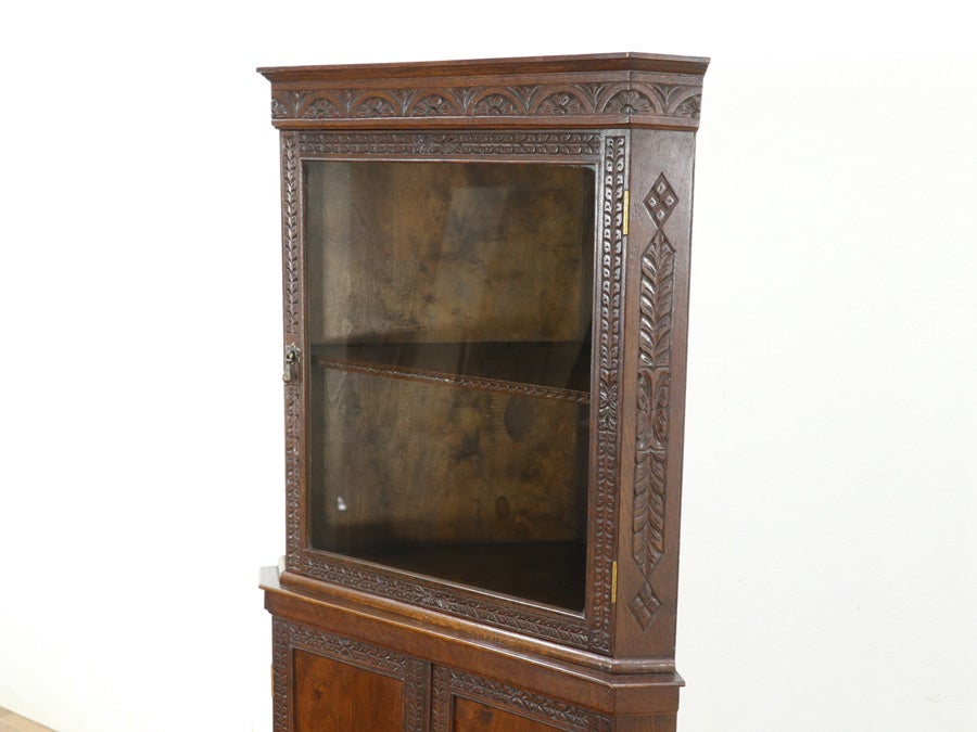 飾り棚としても収納棚としても コーナーキャビネット 80767