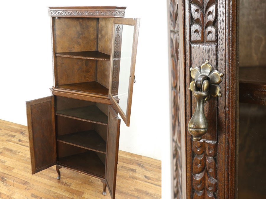 飾り棚としても収納棚としても コーナーキャビネット 80767