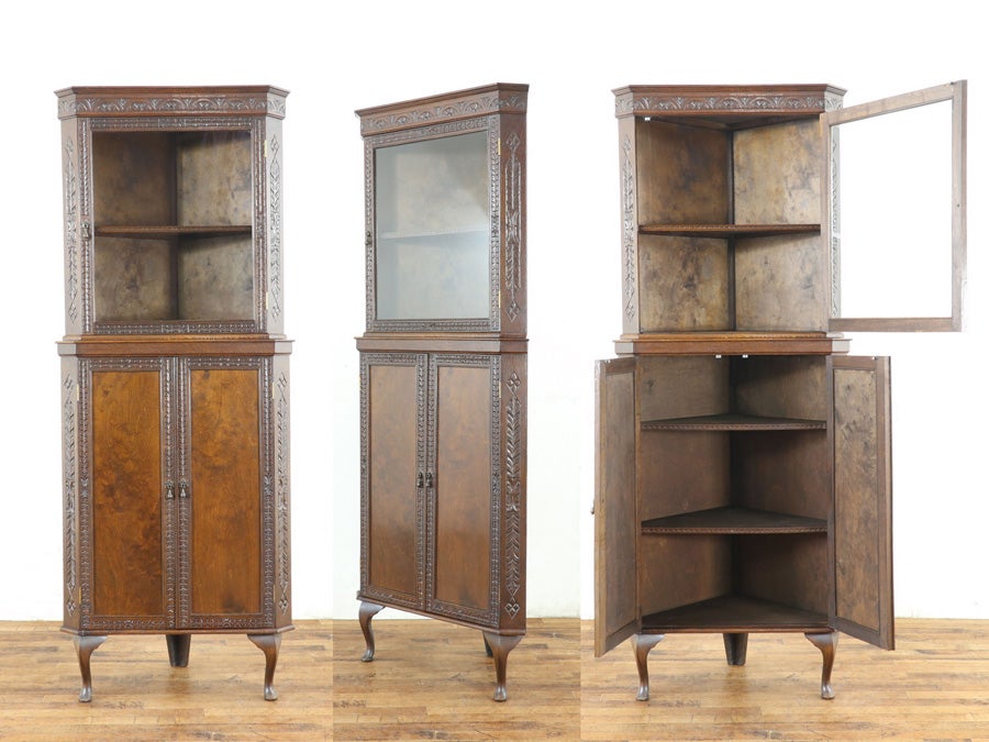 飾り棚としても収納棚としても コーナーキャビネット 80767