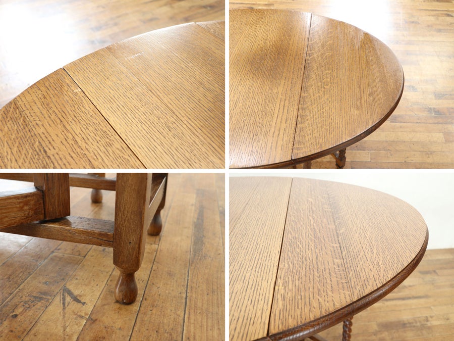 色の濃淡にも歴史を感じる 明るめゲートレッグテーブル 80896