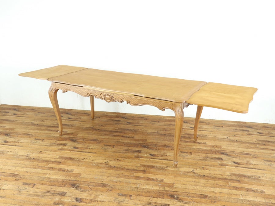 細長いテーブルが珍しい フランス テーブル・チェア6脚セット 65360