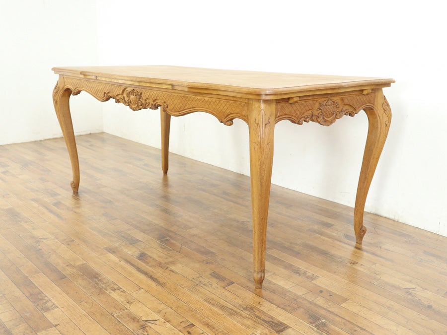 細長いテーブルが珍しい フランス テーブル・チェア6脚セット 65360