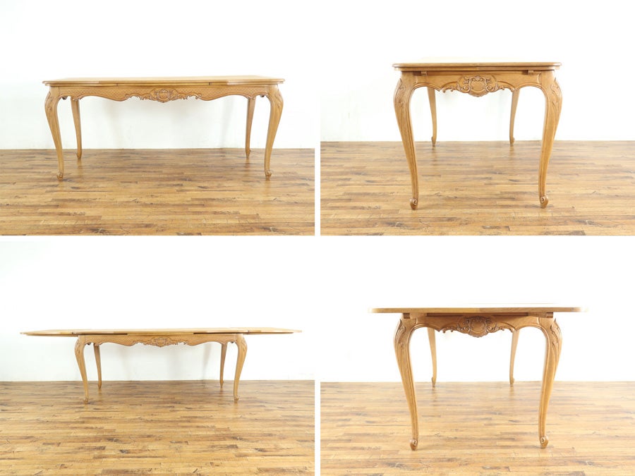 細長いテーブルが珍しい フランス テーブル・チェア6脚セット 65360