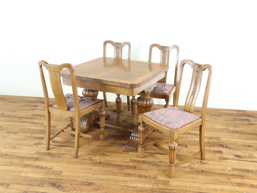 イギリスアンティーク テーブル・チェア4脚セット 80715