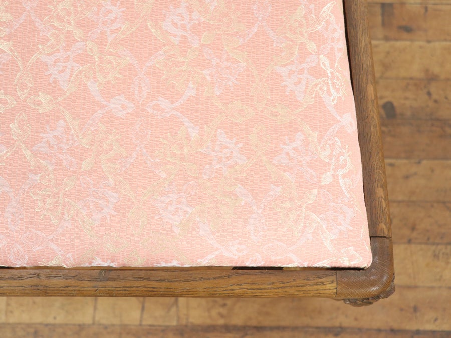 座面張り替え済み ストレッチャーもかわいい猫脚ダイニングチェア 65442<br>在庫4脚