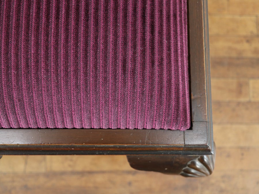 マホガニーの美しい風合い 座面張替済クィーンアンスツール 80784