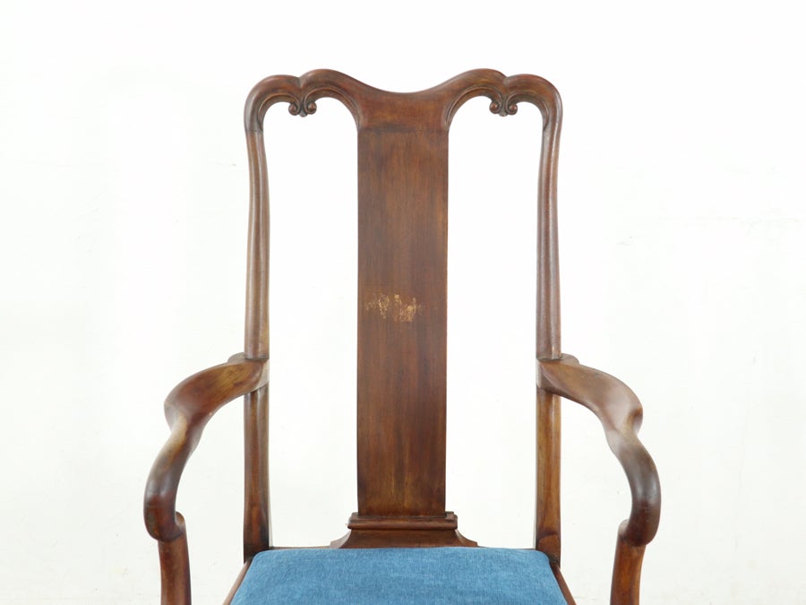 座面張替済クィーンアンアームチェア 80670a<br>在庫2脚