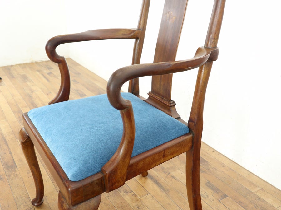 座面張替済クィーンアンアームチェア 80670a<br>在庫2脚