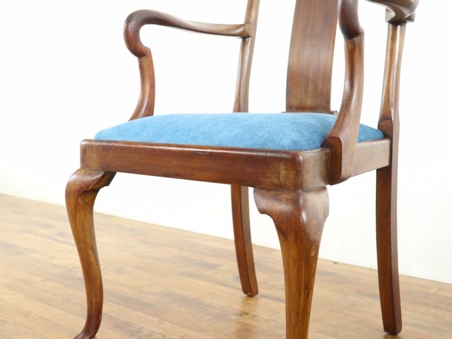 座面張替済クィーンアンアームチェア 80670a<br>在庫2脚