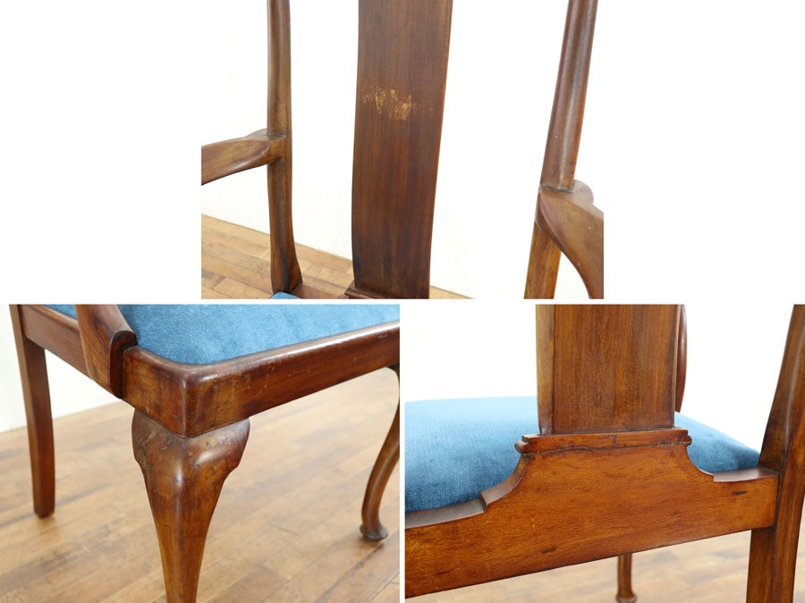 座面張替済クィーンアンアームチェア 80670a<br>在庫2脚