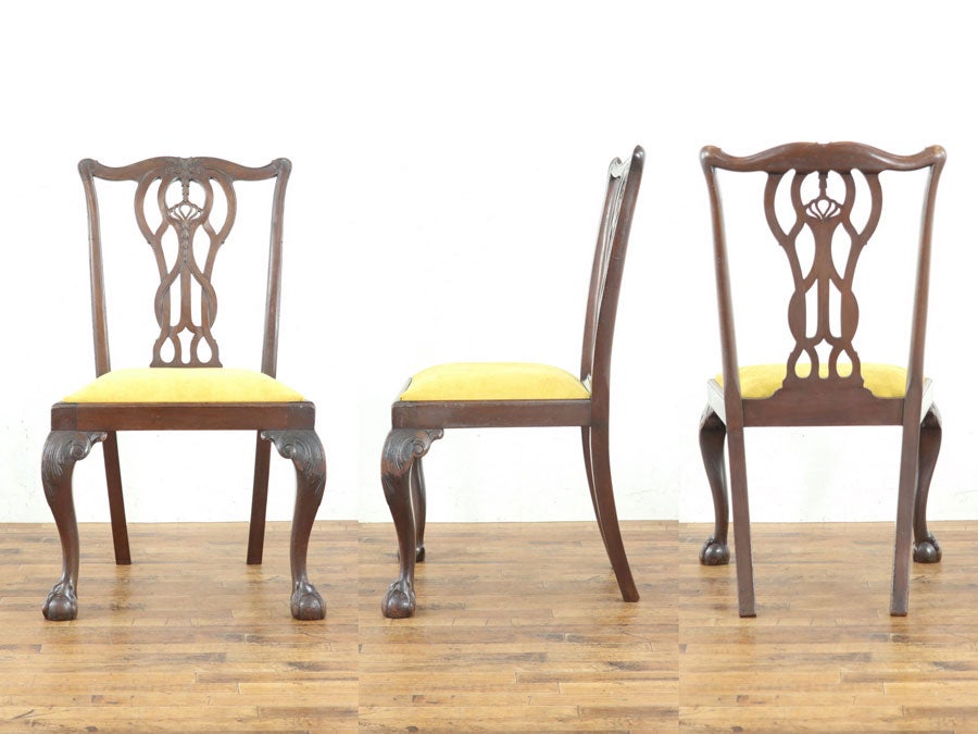 座面張替済 チッペンデール ダイニングチェア 80498<br>在庫2脚