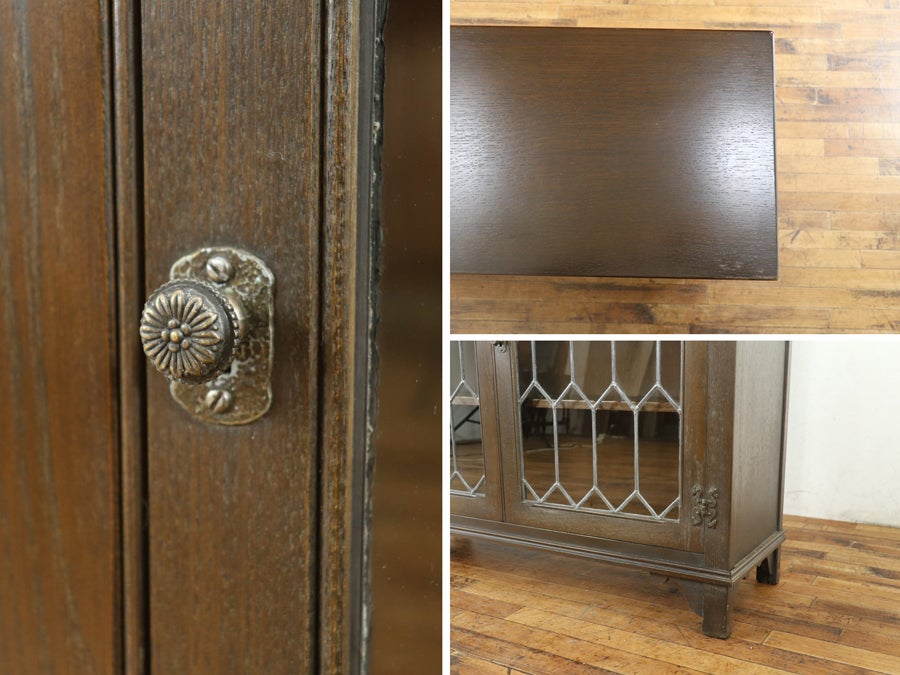 ステンドグラスも魅力 背が低めのブックケース 80757