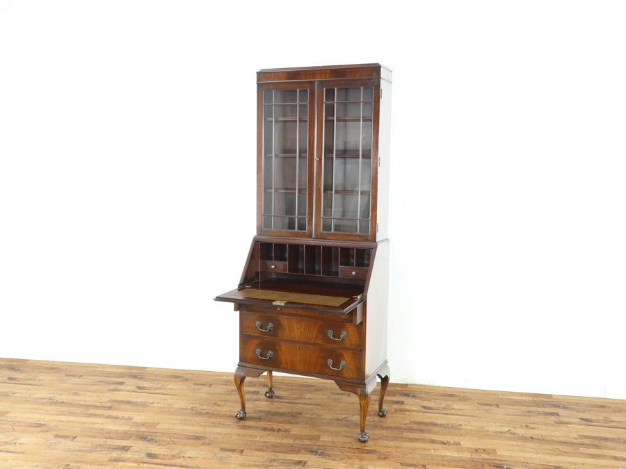 珍しいマホガニーのお品 ボールアンドクロウフットブックビューロー 80753