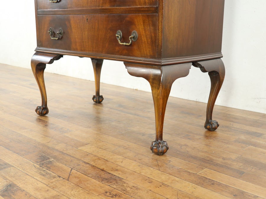 珍しいマホガニーのお品 ボールアンドクロウフットブックビューロー 80753