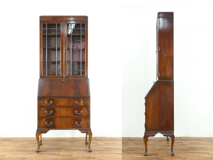 珍しいマホガニーのお品 ボールアンドクロウフットブックビューロー 80753