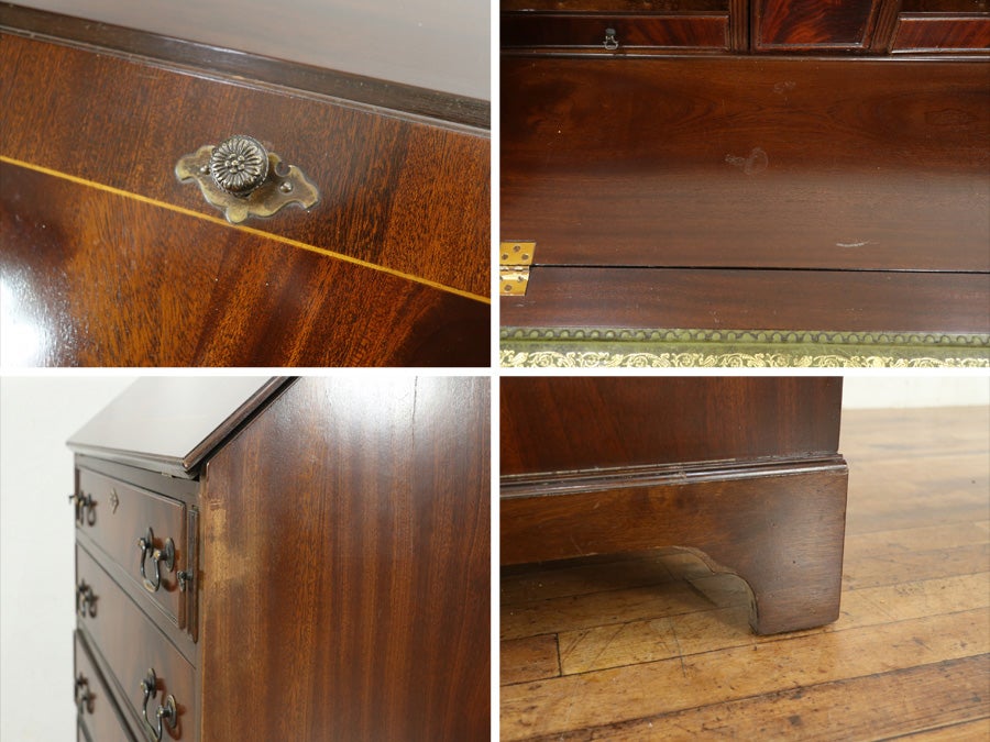 マホガニー材の美しい杢目 小ぶりなサイズのライティングビューロー 80821