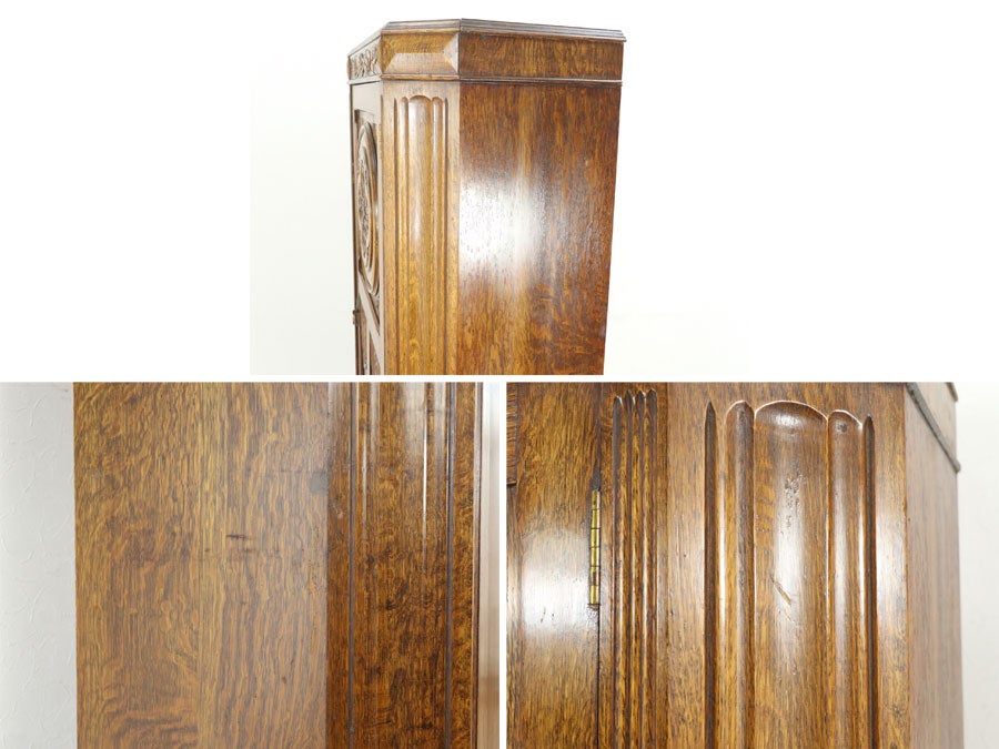 印象的なデザインの対比 イギリスアンティーク ワードローブ 80752