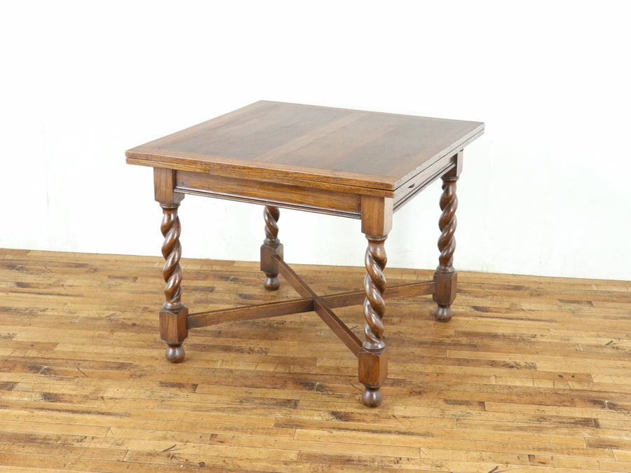 経年による味わいも魅力 ツイストレッグドローリーフテーブル 80879