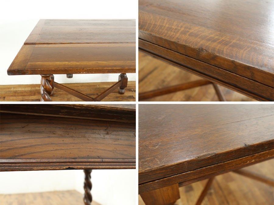 経年による味わいも魅力 ツイストレッグドローリーフテーブル 80879