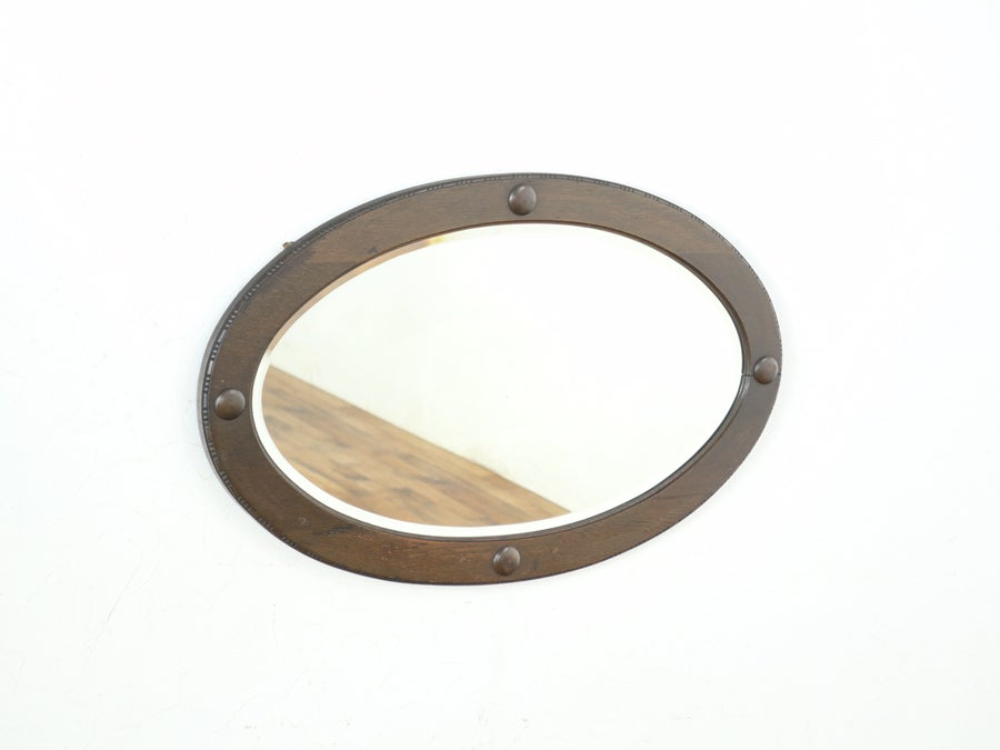 楕円形の独特の存在感 ウォールミラー 80664