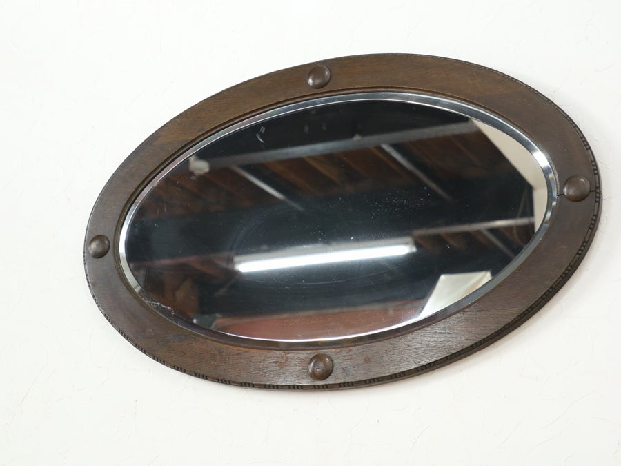 楕円形の独特の存在感 ウォールミラー 80664