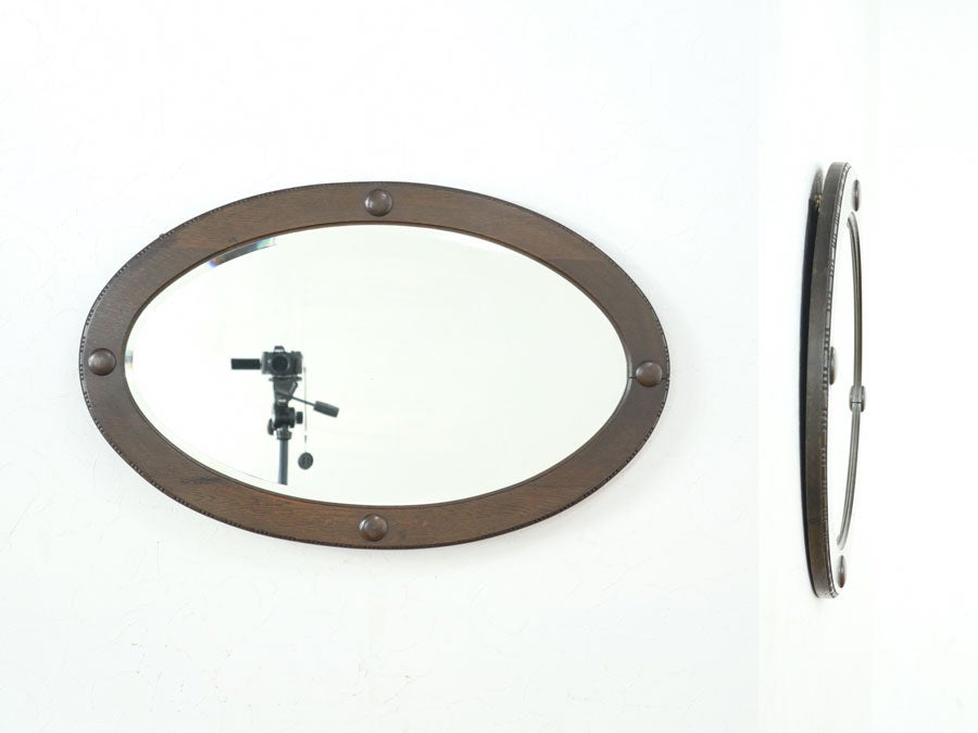 楕円形の独特の存在感 ウォールミラー 80664