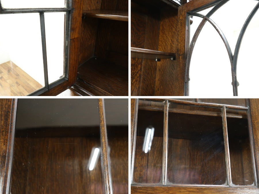 無垢材の重厚感と細かな装飾 ブックビューロー 80888