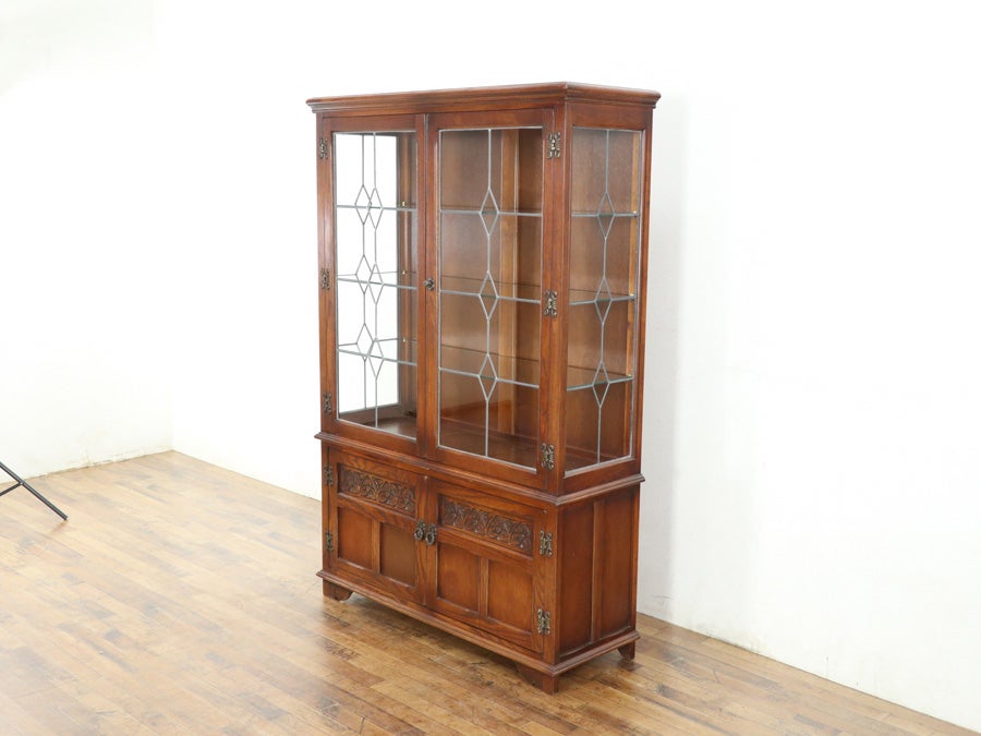 側面にもステンドグラス 人気のold charm 横幅広めのショーケース 80850