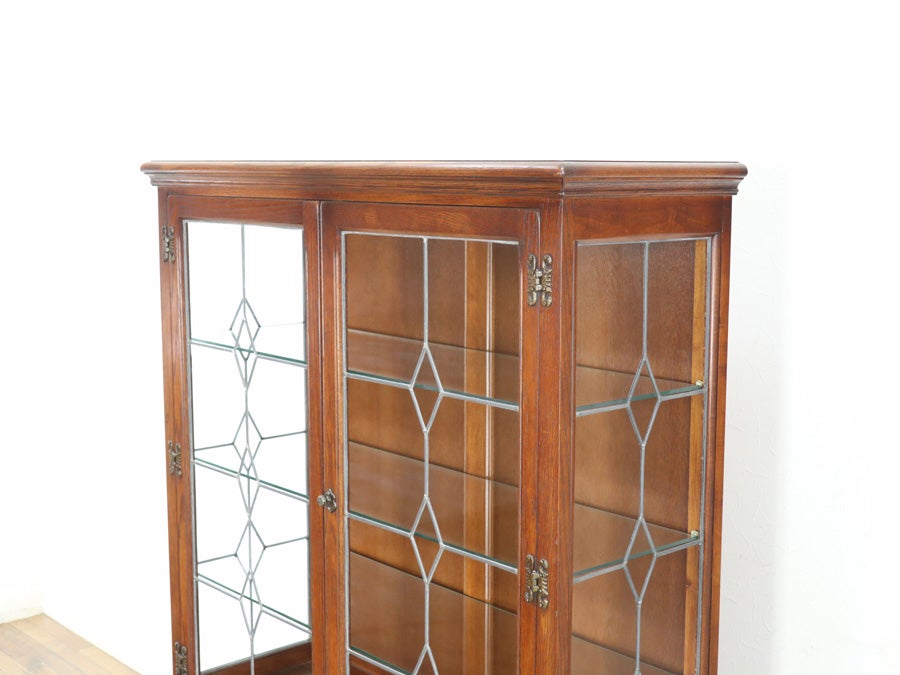 側面にもステンドグラス 人気のold charm 横幅広めのショーケース 80850