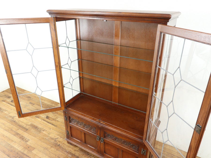 側面にもステンドグラス 人気のold charm 横幅広めのショーケース 80850