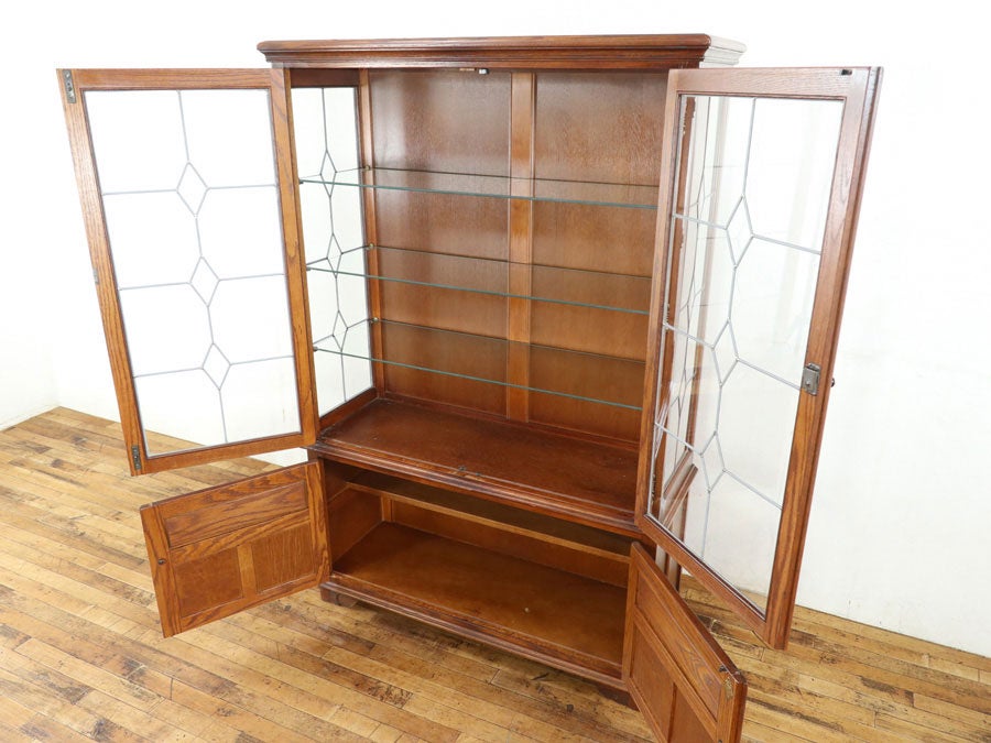 側面にもステンドグラス 人気のold charm 横幅広めのショーケース 80850