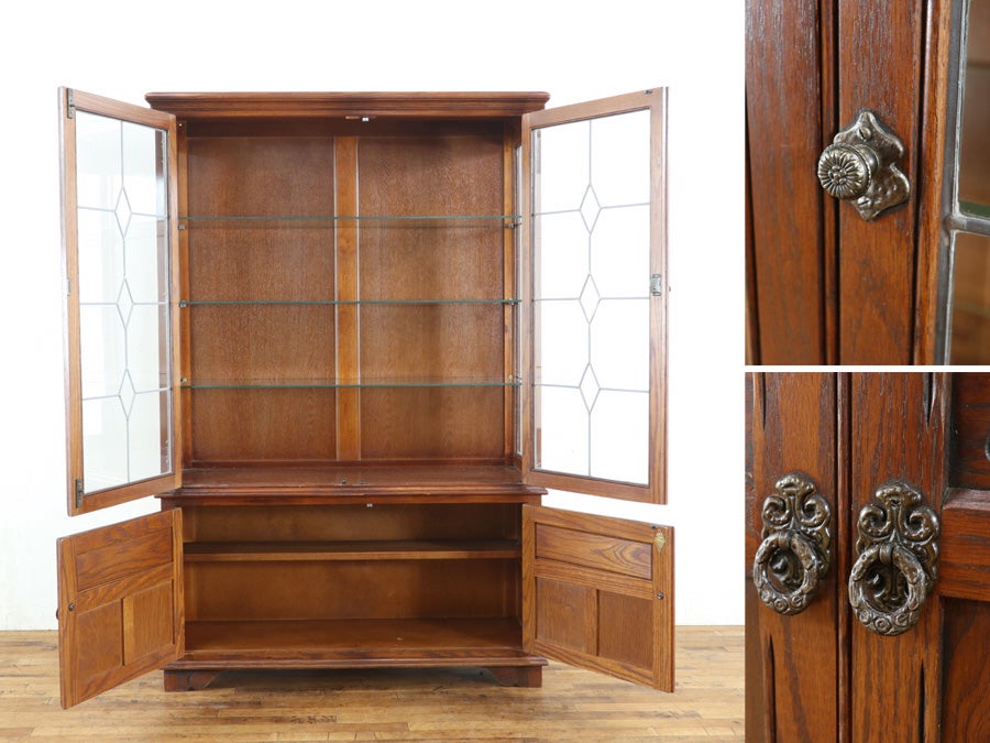 側面にもステンドグラス 人気のold charm 横幅広めのショーケース 80850