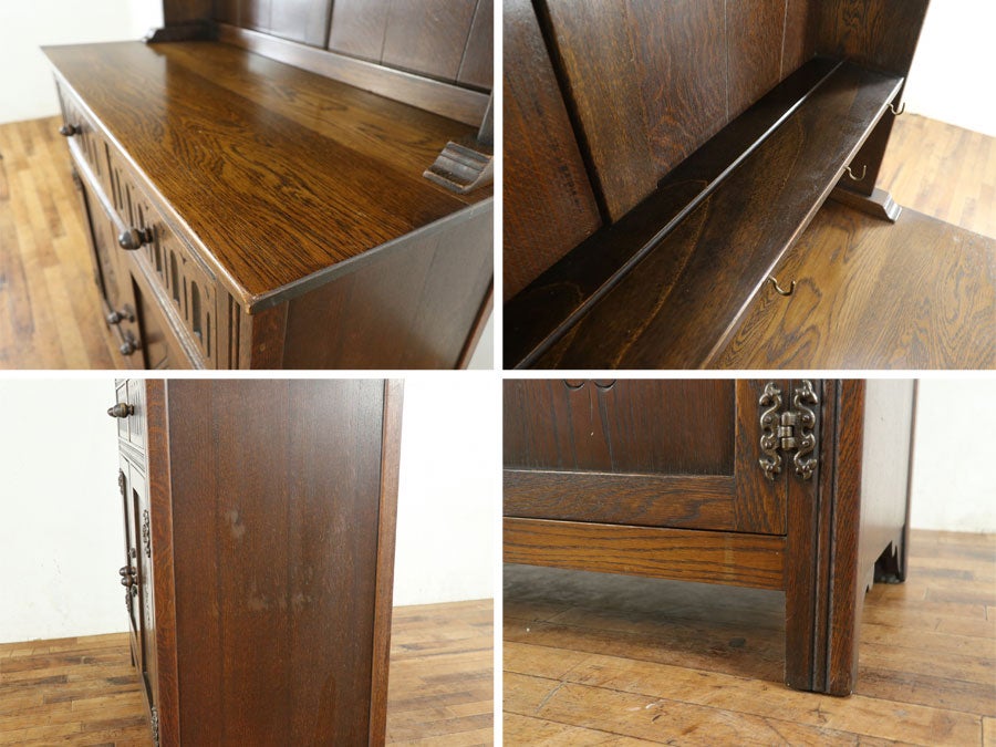 扉の彫刻も魅力 ドームトップカップボード 80774