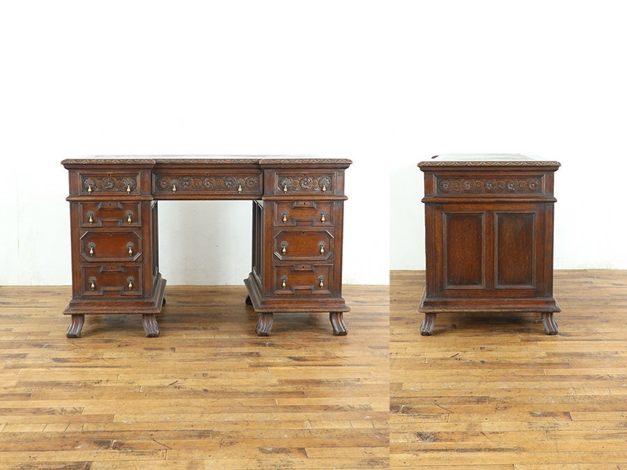 素晴らしい彫刻と美しいデザイン Waring and Gillow デスク 81087